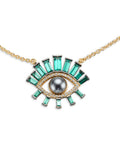 Crystal & Imitation Pearl Evil Eye Pendant Necklace