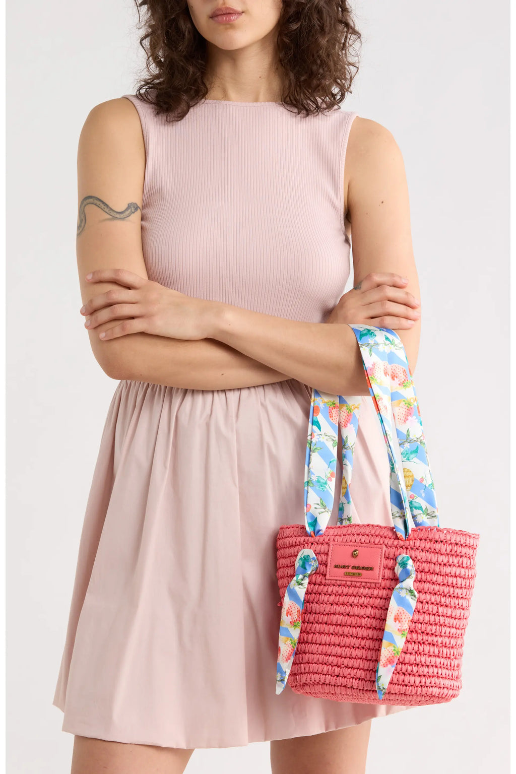 Scarf Raffia Tote