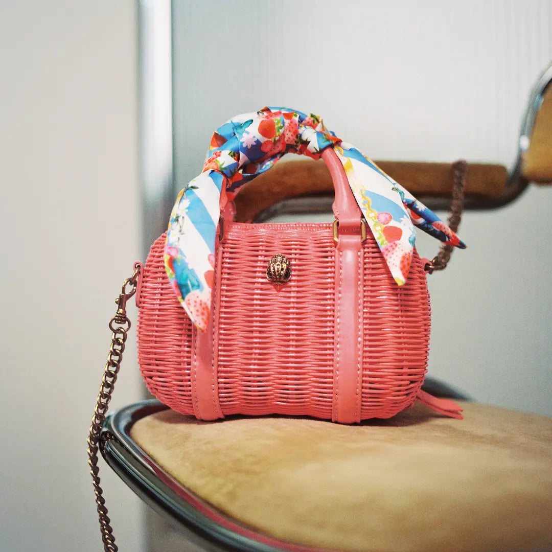 Kurt Geiger Pink Kensington Basket Boston Crossbody Bag